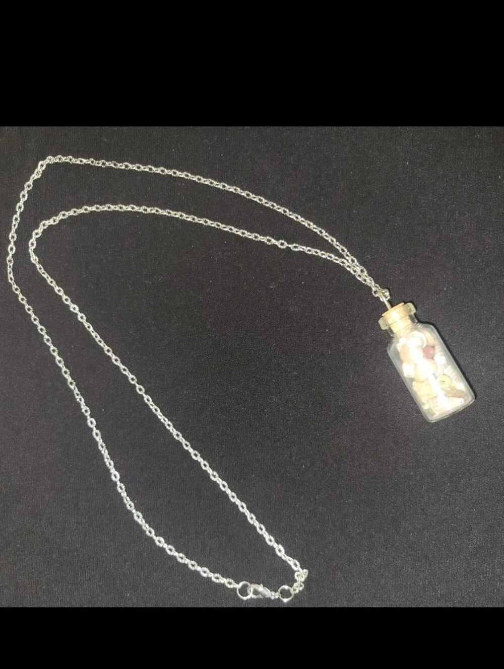 Handmade Mini Glass Bottle Seashell Pendant Necklace